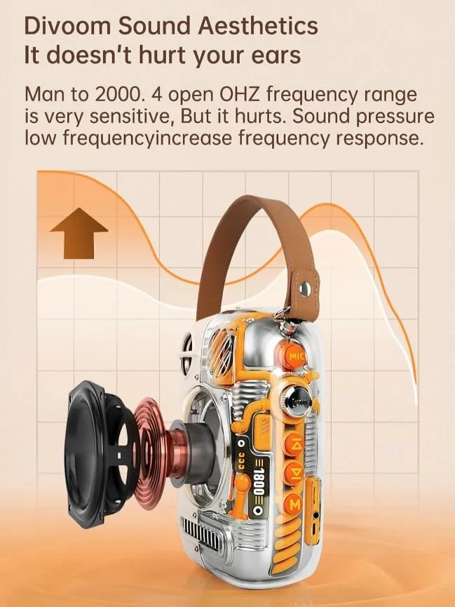 اسپیکر بلوتوث قابل حمل و سیستم کارائوکه Divom Spark-Pro با دو میکروفون و صدای قدرتمند 80 واتی