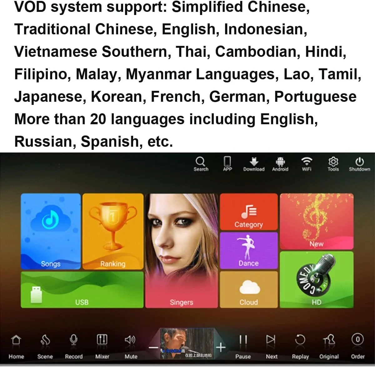 سیستم کارائوکه، صفحه نمایش لمسی 18.5 اینچی، کنترل از راه دور تلفن و کنترل برنامه، دانلود ابری آهنگ ها، همه در یک دستگاه کارائوکه با میکروفون بی سیم، پخش کننده کارائوکه KTV برای مهمانی خانوادگی در بار سیستم کارائوکه، صفحه نمایش لمسی 18.5 اینچی، کنترل از راه دور تلفن و کنترل برنامه، دانلود ابری آهنگ ها، همه در یک دستگاه کارائوکه با میکروفون بی سیم، پخش کننده کارائوکه KTV برای مهمانی خانوادگی در بار