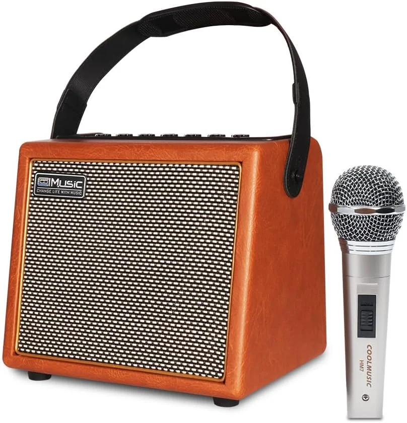 دستگاه کارائوکه با بیس غنی و عمیق، ریورب، باتری قابل شارژ، 6 ساعت پخش، پشتیبانی از AUX/USB/OTG برای خانه، مهمانی، عروسی، پیک نیک، فضای باز