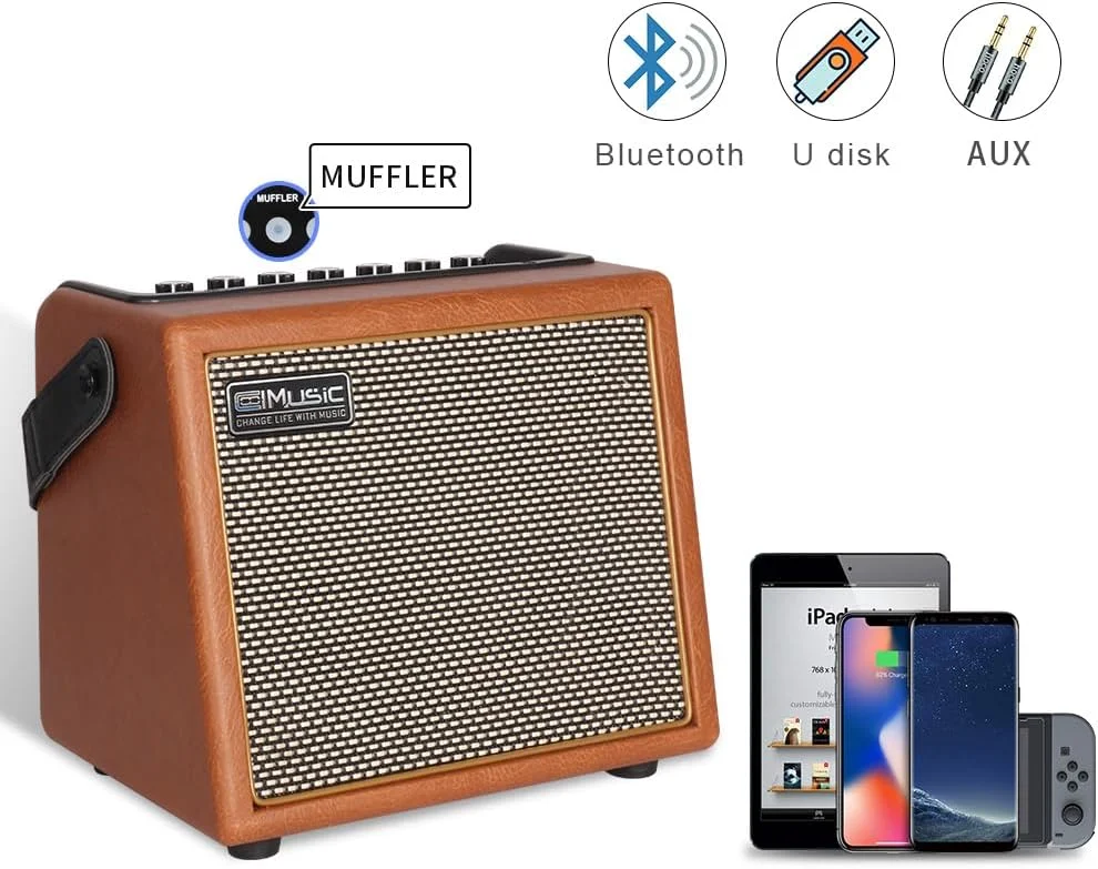 دستگاه کارائوکه با بیس غنی و عمیق، ریورب، باتری قابل شارژ، 6 ساعت پخش، پشتیبانی از AUX/USB/OTG برای خانه، مهمانی، عروسی، پیک نیک، فضای باز