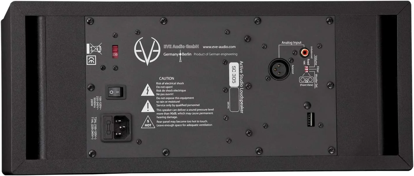 مانیتور استودیویی اکتیو ۳-way نییرفیلد EVE Audio SC305 با ووفر ۵ اینچی، محدوده فرکانسی ۵۰ هرتز تا ۲۱ کیلوهرتز و حداکثر فشار صوتی ۱۰۸ دسی بل مانیتور استودیویی اکتیو ۳-way نییرفیلد EVE Audio SC305 با ووفر ۵ اینچی، محدوده فرکانسی ۵۰ هرتز تا ۲۱ کیلوهرتز و حداکثر فشار صوتی ۱۰۸ دسی بل