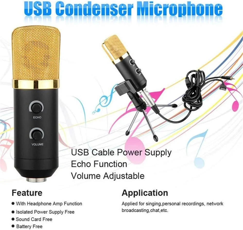 میکروفون ضبط خازنی USB، میکروفون 3.5 میلی متری، میکروفون USB برای پخش، چت و آواز میکروفون ضبط خازنی USB، میکروفون 3.5 میلی متری، میکروفون USB برای پخش، چت و آواز