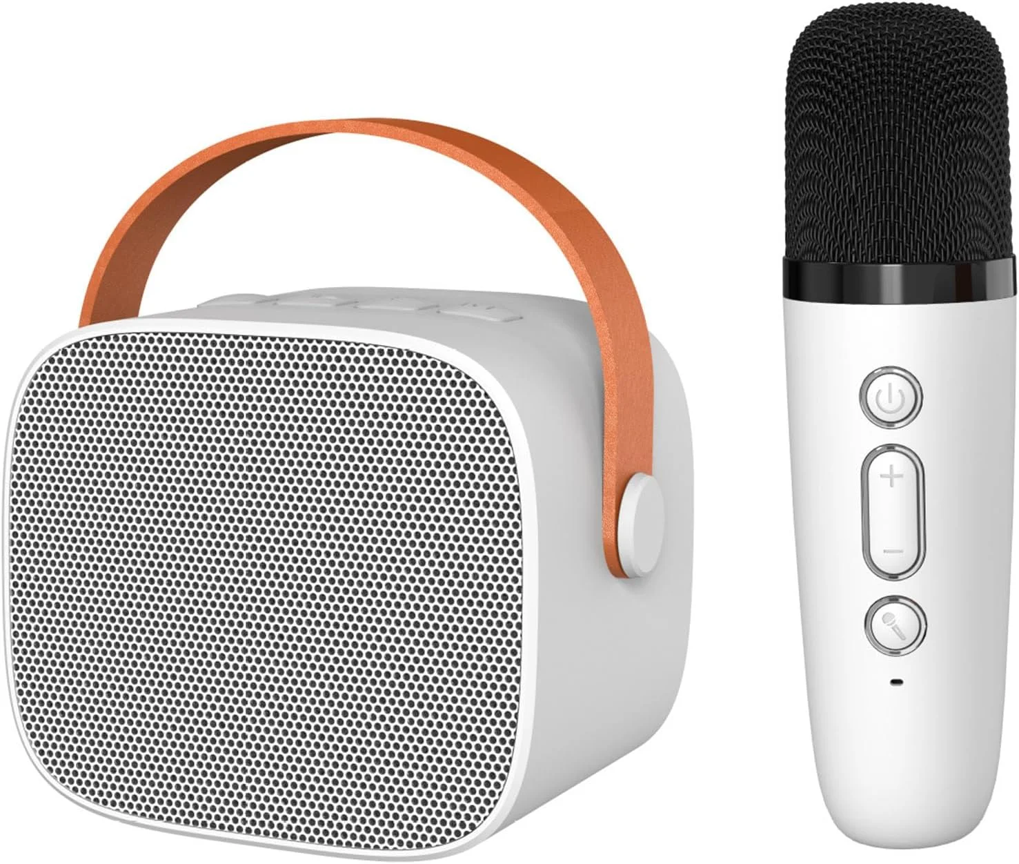 دستگاه کارائوکه Cryfokt، طراحی دسته با صدای فراگیر، میکروفون بلندگو HiFi، قابل حمل و جمع و جور، پشتیبانی از استفاده جداگانه در فضای باز برای لپ تاپ (سفید عاجی)