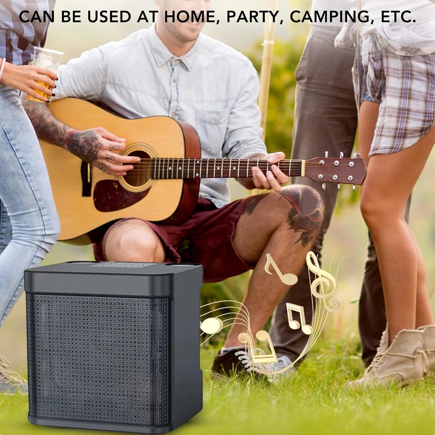 اسپیکر کارائوکه بی سیم Cryfokt، دستگاه کارائوکه کوچک با 2 میکروفون بی سیم، ساب ووفر قدرتمند قابل حمل، اسپیکر برای مهمانی خانگی، کمپینگ، فضای باز، کودکان و بزرگسالان