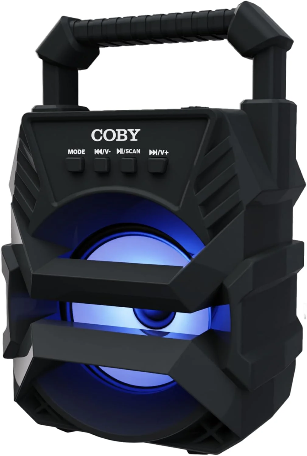 اسپیکر بلوتوث قابل حمل Coby | سیستم PA بی سیم با رادیو FM | ورودی میکروفون | دستگاه کارائوکه با چراغ | ایده آل برای کودکان، بزرگسالان و فضای باز