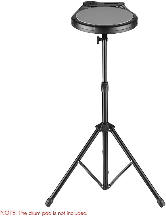 پایه فلزی پد تمرین درام با اتصال دهنده پیچی 8 میلی متری، ارتفاع قابل تنظیم 46 سانتی متر - 79 سانتی متر برای پد تمرین درام 8-10 اینچی، شامل کیف حمل