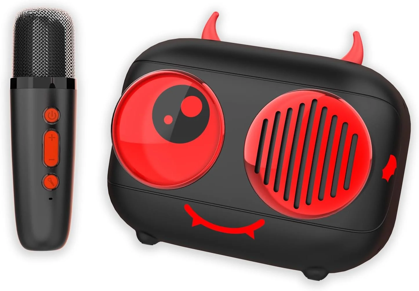 ست کامل کارائوکه بی سیم CGV Diablo شامل اسپیکر بلوتوث و میکروفون با افکت های صدای جادویی، سازگار با iOS و Android، عمر باتری 8 ساعت، شارژ از طریق شارژر