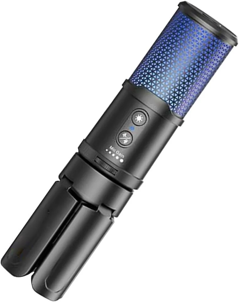 میکروفون کاندنسر USB مدل Jectse EJoy Uni S با 4 جلوه نورپردازی RGB پویا و پایه تاشو مناسب تماس ویدیویی و پخش زنده میکروفون کاندنسر USB مدل Jectse EJoy Uni S با 4 جلوه نورپردازی RGB پویا و پایه تاشو مناسب تماس ویدیویی و پخش زنده