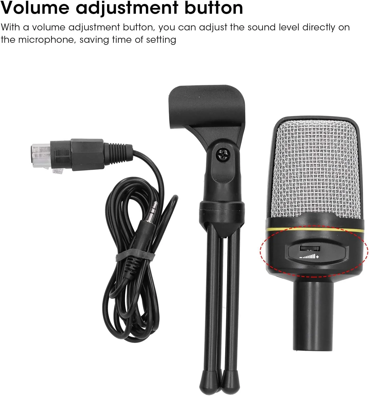 کیت میکروفون، میکروفون کاندنسر، با سه پایه -30dB±3dB، ضبط قابل حمل، ارتباط صوتی فوری برای پادکست و سخنرانی (مشکی) کیت میکروفون، میکروفون کاندنسر، با سه پایه -30dB±3dB، ضبط قابل حمل، ارتباط صوتی فوری برای پادکست و سخنرانی (مشکی)