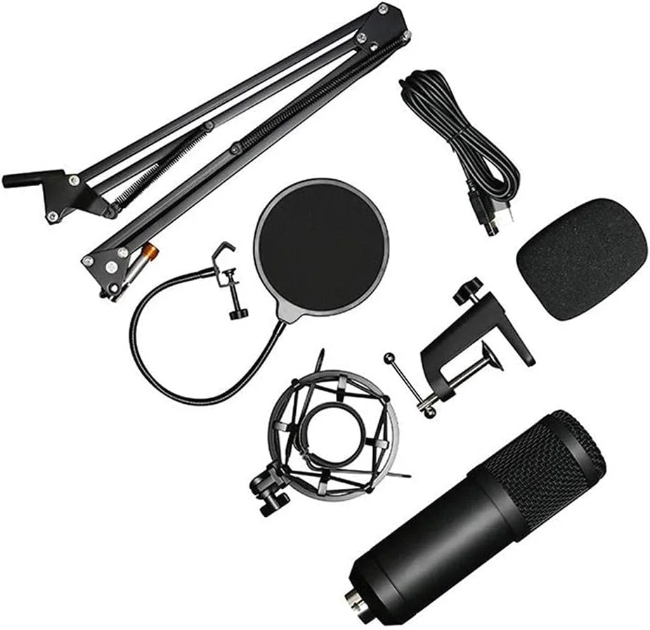 میکروفون USB حرفه ای برای ولاگ، کنفرانس، آواز، یوتیوب، تلفن هوشمند، کامپیوتر، پخش زنده ویدئو با کیفیت صدای HD