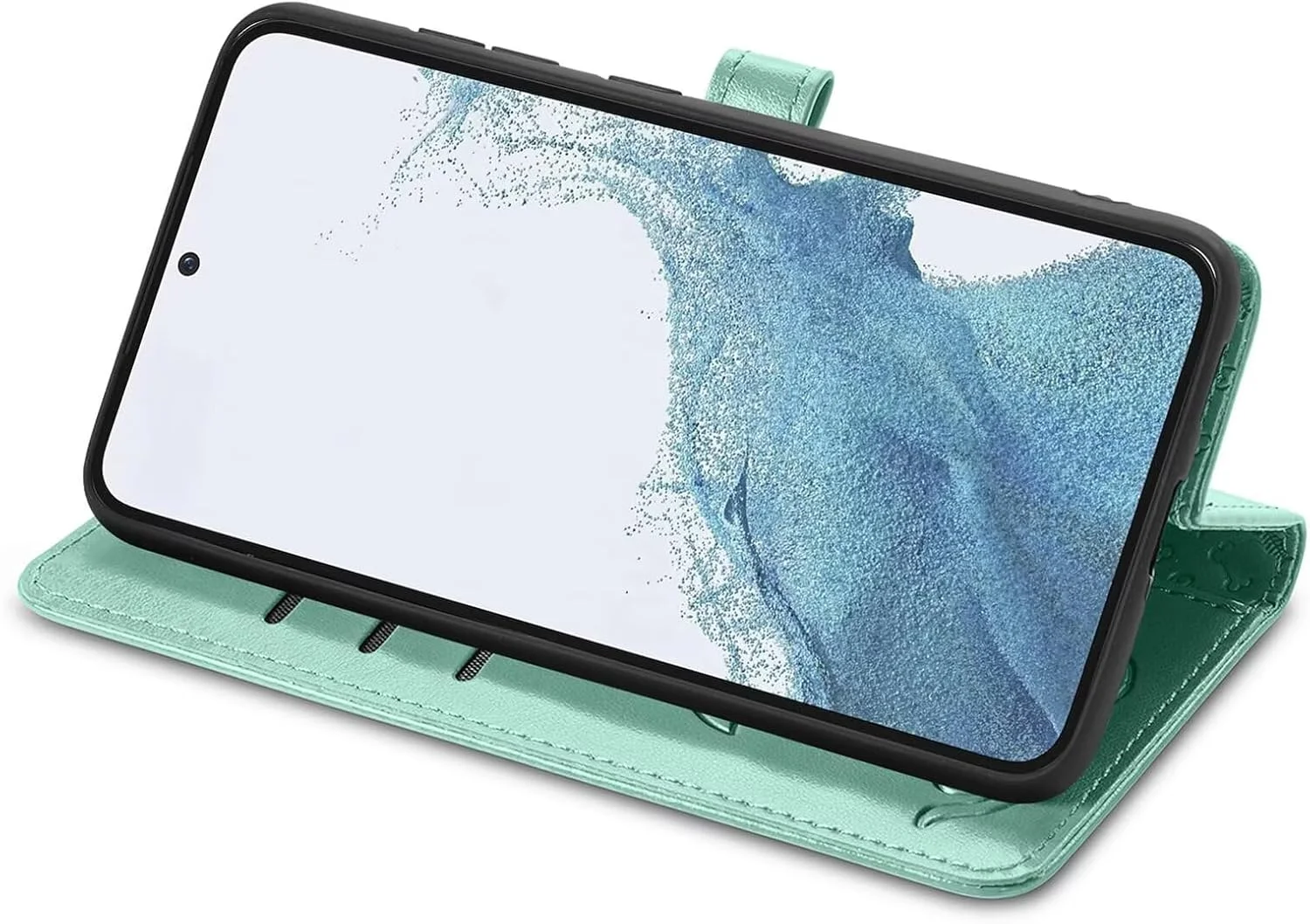 کیف پول چرمی طرح برجسته گربه و سگ کارتونی Nadoli با بند آویز، پایه و جای کارت برای گوشی سامسونگ گلکسی A54 5G