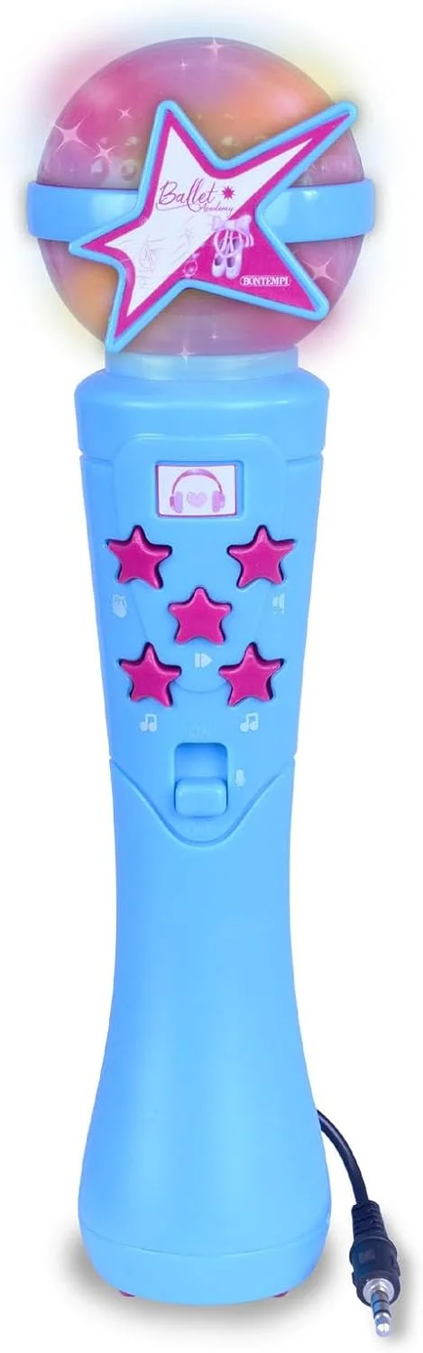 بونتمپی | میکروفون کارائوکه StarMic با جلوه های نورانی برای اجراهای ستاره ای واقعی، آبی ستاره ای