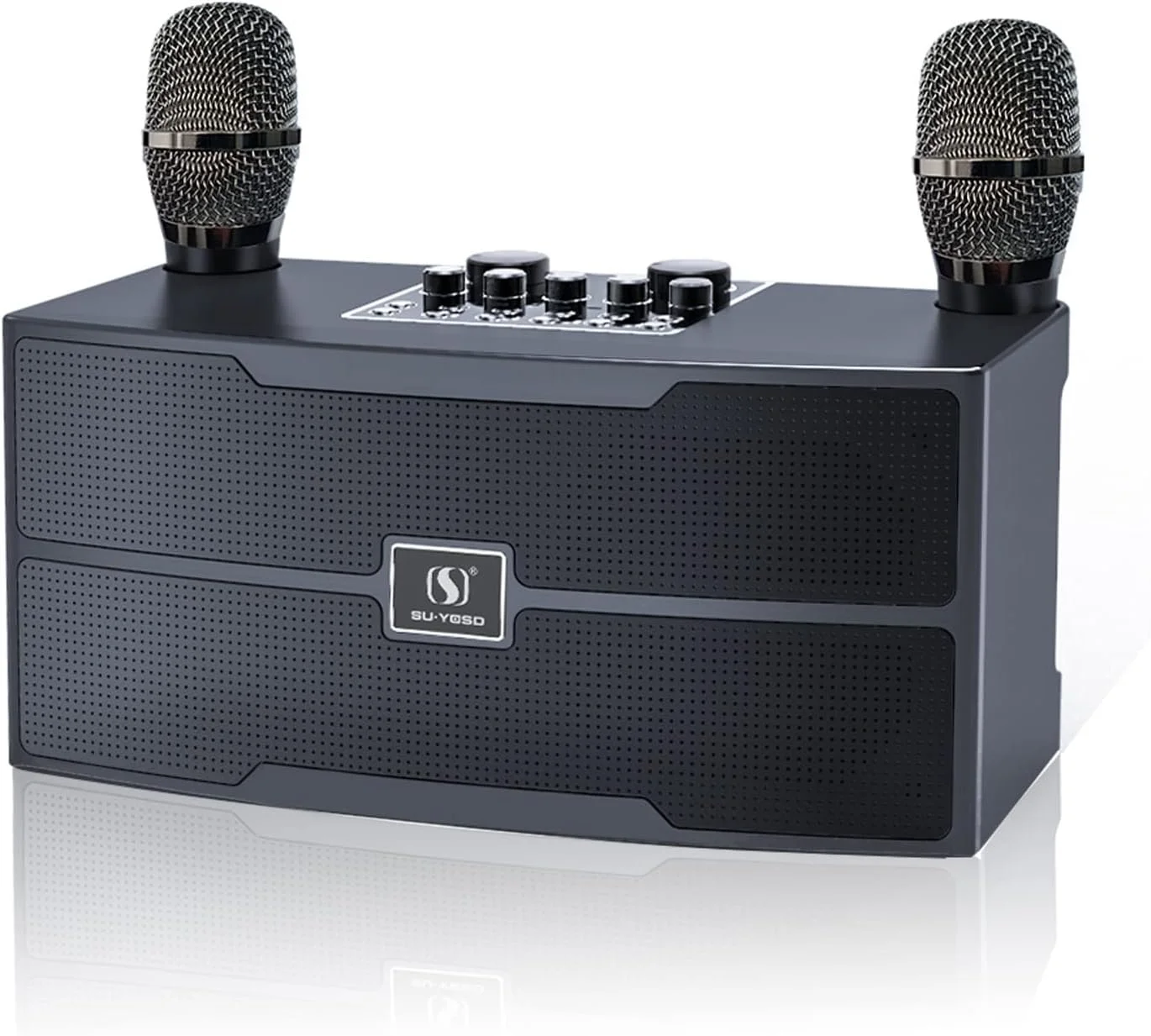 دستگاه کارائوکه بلوتوث با 2 میکروفون بی سیم برای بزرگسالان و کودکان، بلندگوی کارائوکه قابل حمل، سیستم PA با صدای HD، دستگاه خوانندگی کارائوکه میکروفون از TF/USB، ورودی AUX پشتیبانی می کند، میکروفون کارائوکه برای تلویزیون