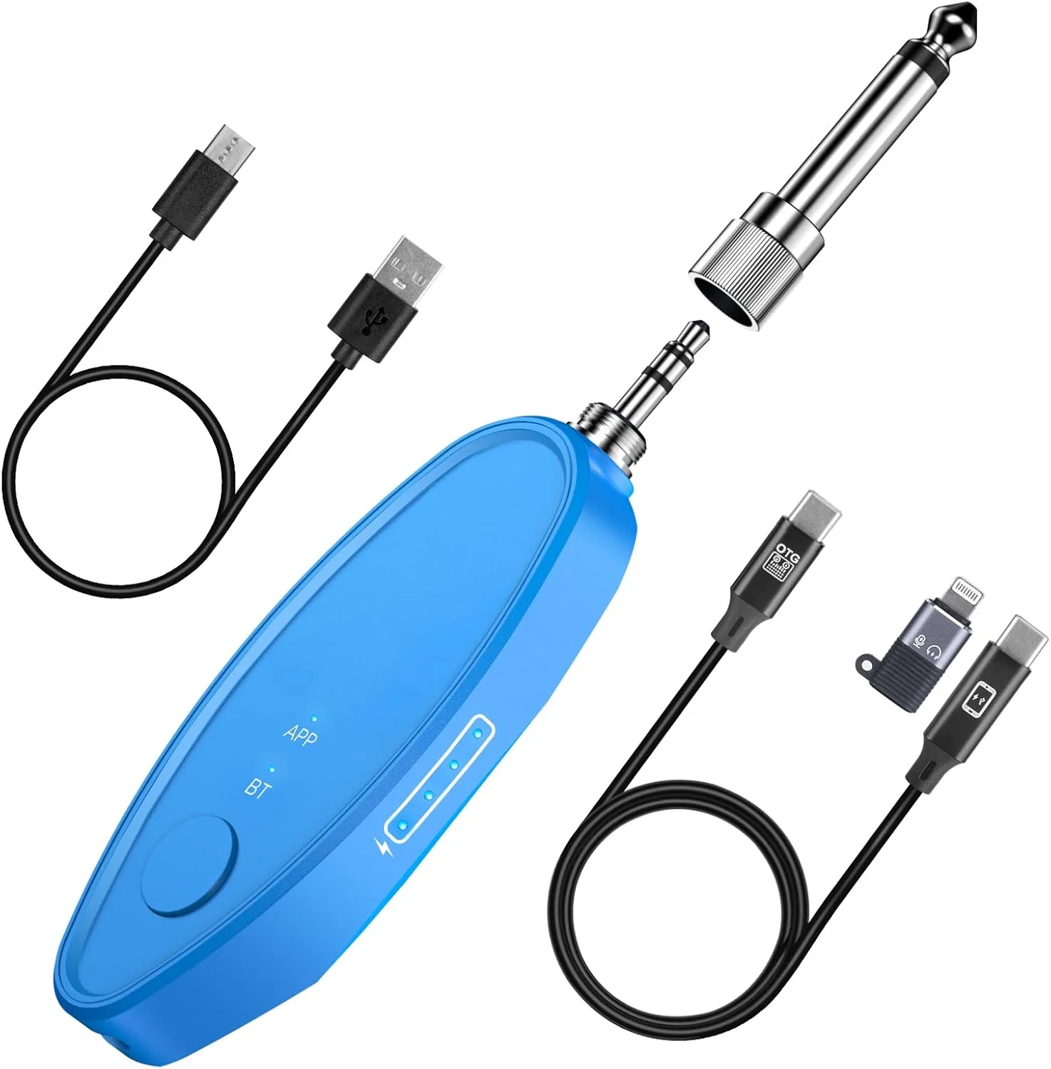 حذف کننده صدای خواننده هوش مصنوعی با بلوتوث، حذف صدای زنده با کنترل برنامه برای کارائوکه مهمانی، سیستم کارائوکه خانگی و دستگاه کارائوکه قابل حمل، جک های 6.35 میلی متری/3.5 میلی متری، قابل شارژ با Type-C