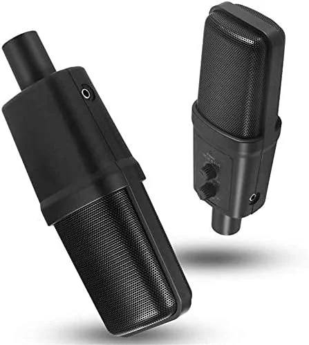 میکروفون کاندنسر USB حرفه ای، با پایه برای چت، آواز خواندن، کارائوکه، لپ تاپ، اسکایپ، ایده آل برای پروژه/برنامه های استودیویی خانگی
