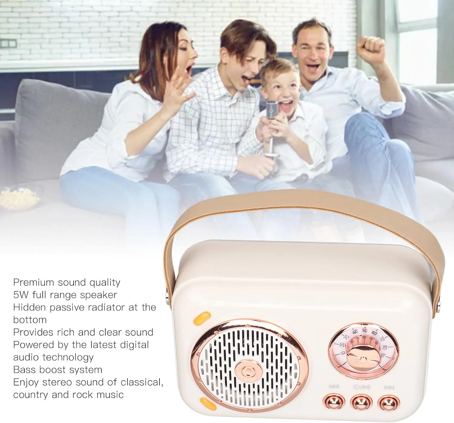 میکروفون کارائوکه کودکانه Bewinner، میکروفون کارائوکه بلوتوثی سیمی، دستگاه اسپیکر میکروفون دستی قابل حمل، سیستم اسپیکر PA بلوتوثی قابل حمل با میکروفون برای کودکان