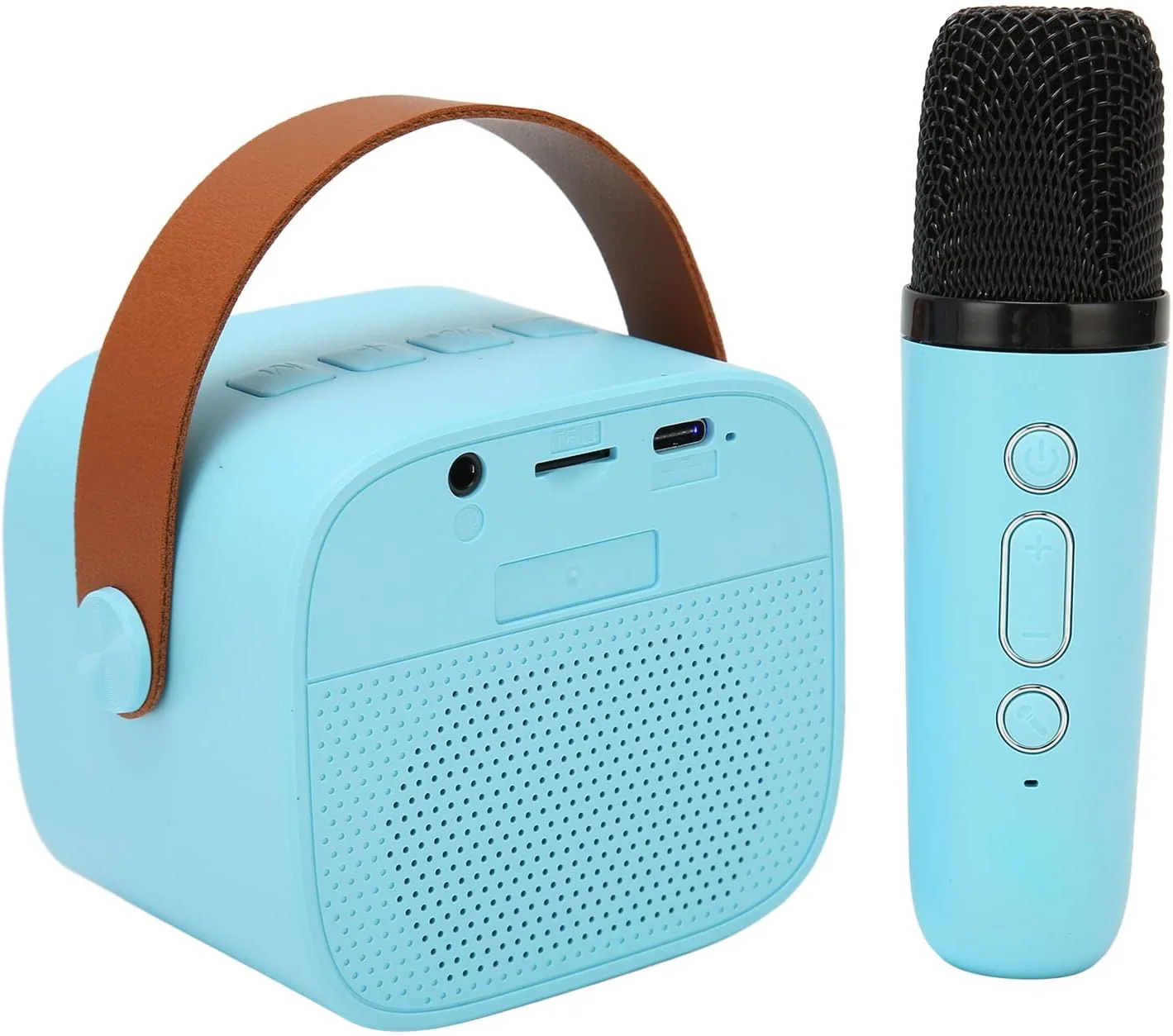 دستگاه کارائوکه مینی Bewinner با میکروفون های بی سیم برای کودکان و بزرگسالان، استریو HD قابل شارژ اسپیکر بلوتوث قابل حمل یک هدیه برای دختران و پسران (آبی)