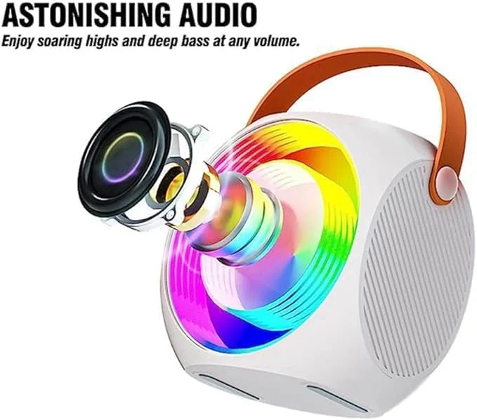 دستگاه اسپیکر کارائوکه بلوتوثی | میکروفون های بی سیم UHF | چراغ های LED دیسکو بال | سیستم صوتی مهمانی قابل حمل