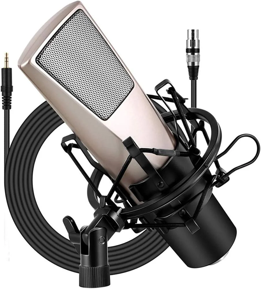 میکروفون کاندنسر ضبط صدا و ویدئو کنفرانس تلفن همراه با پایه ضد لرزش