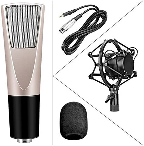 میکروفون کاندنسر ضبط صدا و ویدئو کنفرانس تلفن همراه با پایه ضد لرزش