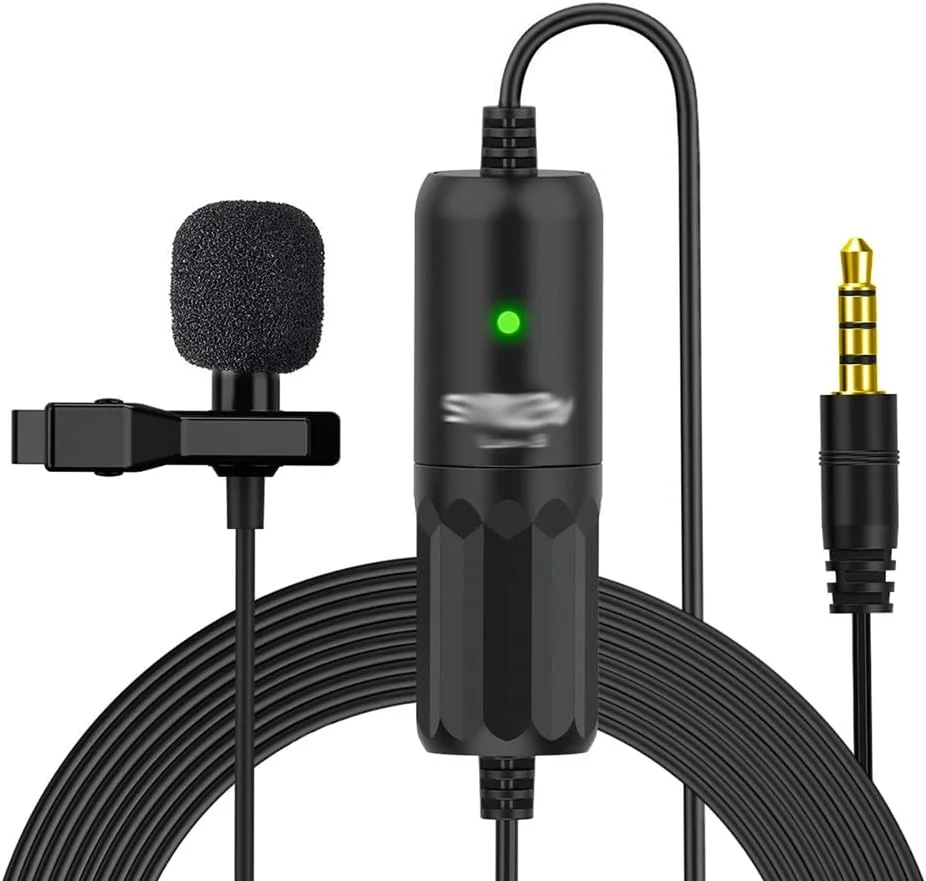 میکروفون یقه‌ای حرفه‌ای، گیره‌ای، چند جهته، کاهش نویز، اتصال خودکار، کابل بلند 8 متری