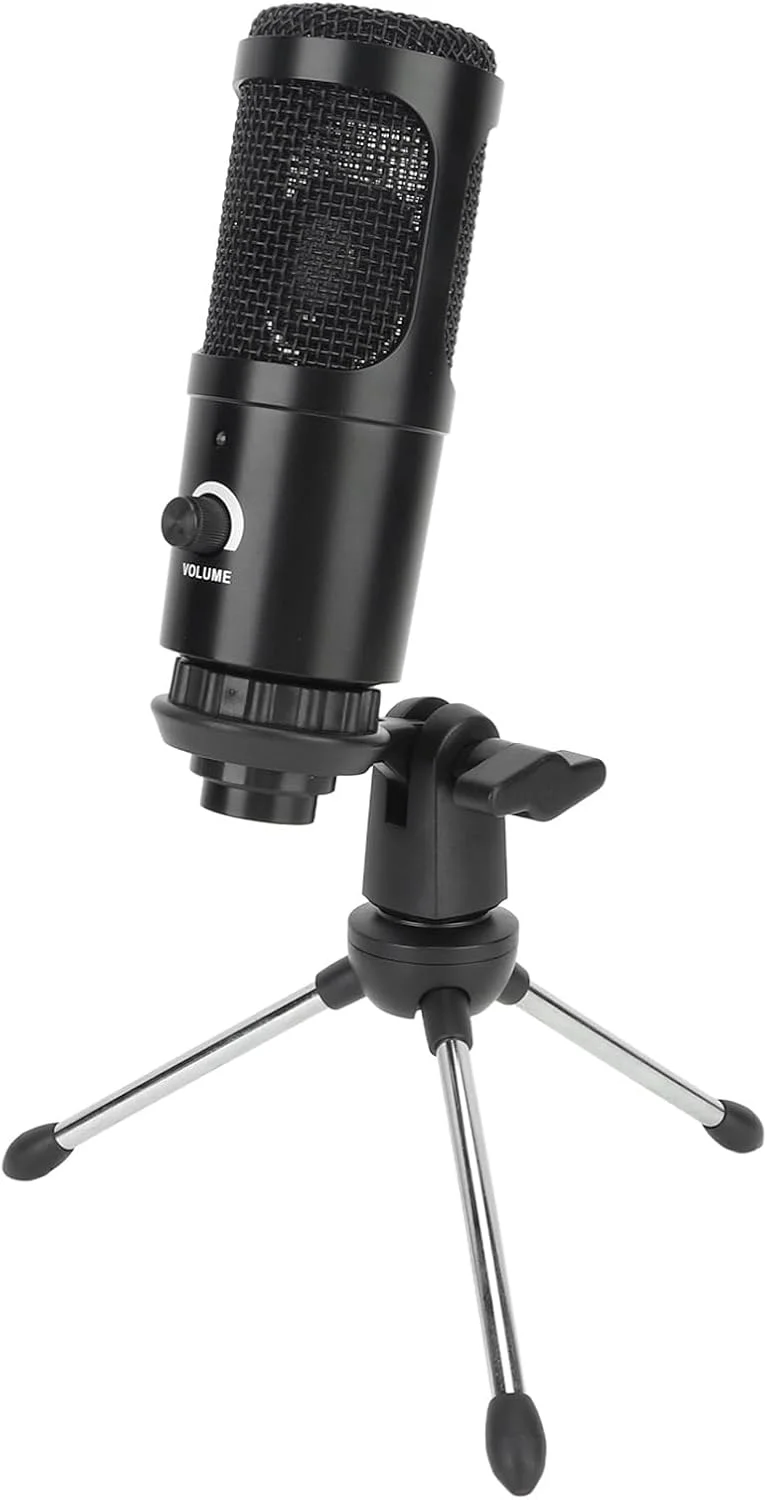 میکروفون کاندنسر کامپیوتر برای ضبط پادکست و استریمینگ با قابلیت حذف نویز، بدنه ABS