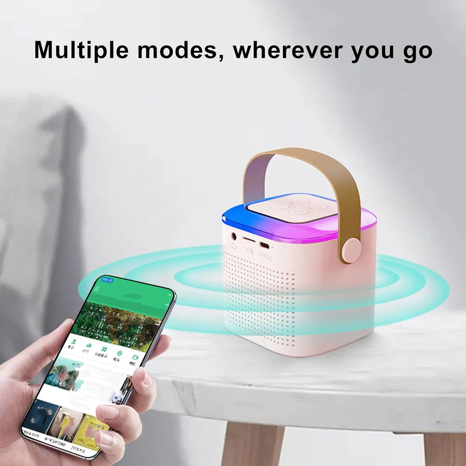 دستگاه کارائوکه کودک CHICIRIS با میکروفون بی سیم، بلندگوی دوگانه 6 واتی، نمایش نور RGB، طراحی قابل حمل برای جشن تولد کودکان و آواز خواندن در خانه دستگاه کارائوکه کودک CHICIRIS با میکروفون بی سیم، بلندگوی دوگانه 6 واتی، نمایش نور RGB، طراحی قابل حمل برای جشن تولد کودکان و آواز خواندن در خانه