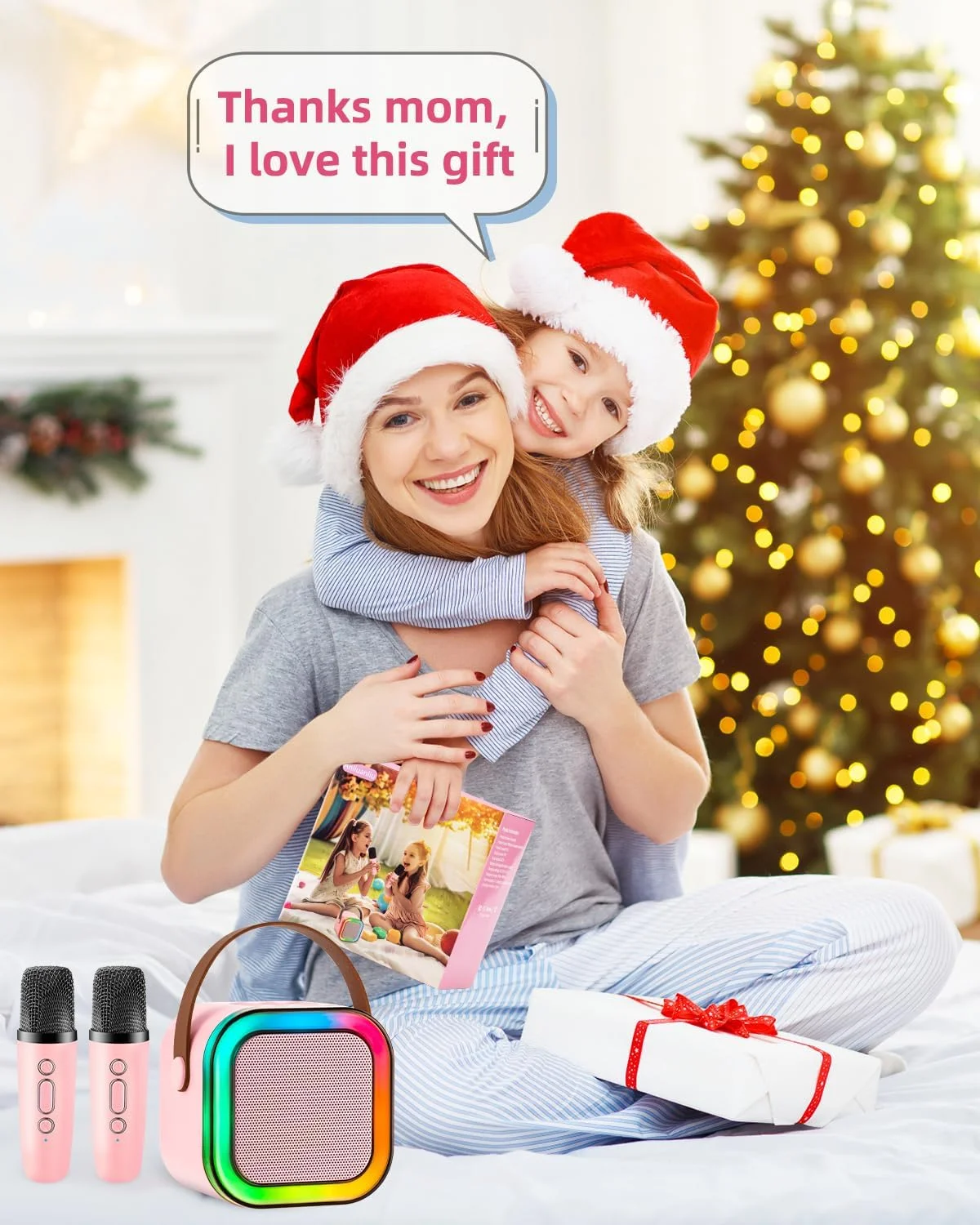 دستگاه کارائوکه قابل حمل بلوتوثی با 2 میکروفون بی سیم، هدیه تولد و مهمانی برای پسران و دختران نوجوان 3 تا 12+ ساله (صورتی) دستگاه کارائوکه قابل حمل بلوتوثی با 2 میکروفون بی سیم، هدیه تولد و مهمانی برای پسران و دختران نوجوان 3 تا 12+ ساله (صورتی)