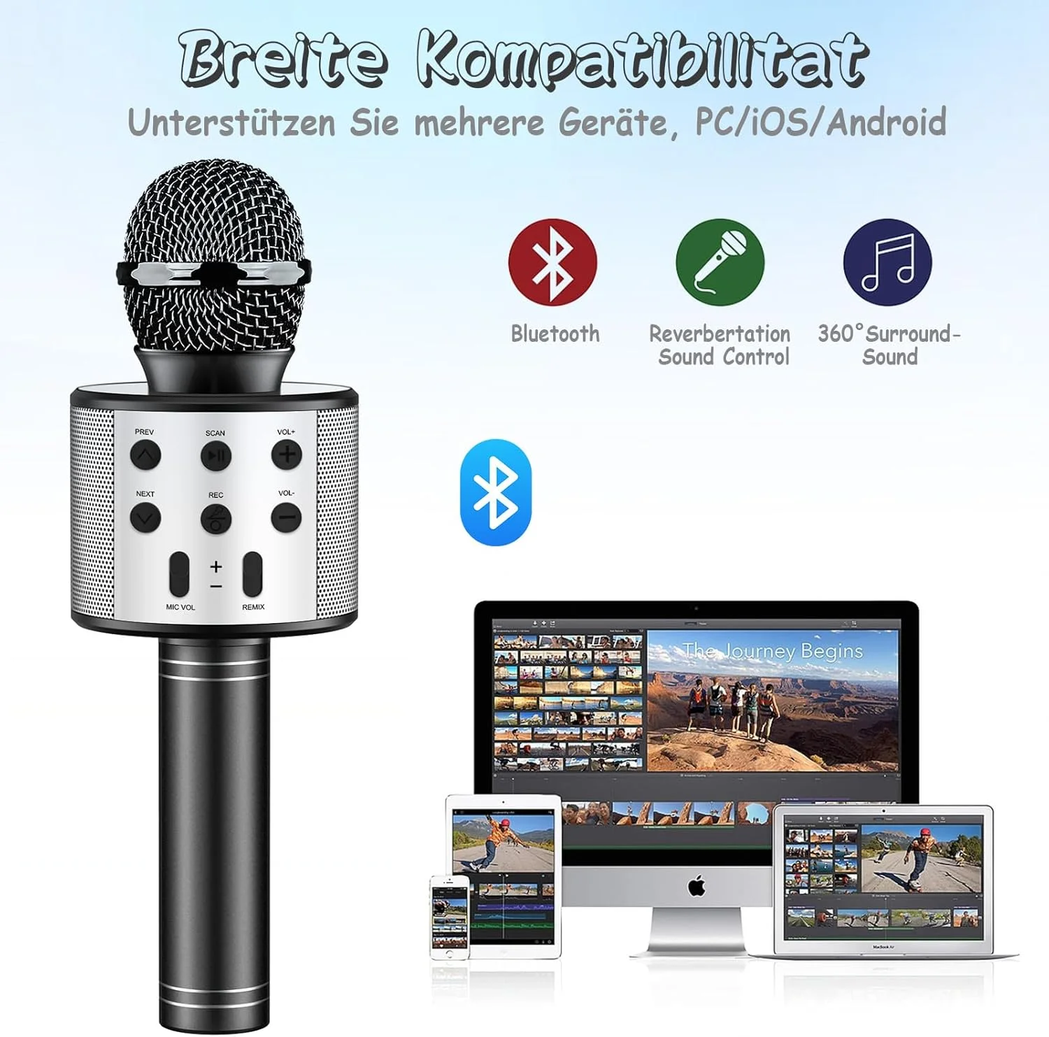 میکروفون کارائوکه کودکانه، میکروفون بلوتوث بیسیم با LED، هدیه برای دختران نوجوان، دستگاه کارائوکه قابل حمل برای آواز خواندن، ضبط کننده بلندگوی KTV برای تلفن هوشمند و کامپیوتر (مشکی) میکروفون کارائوکه کودکانه، میکروفون بلوتوث بیسیم با LED، هدیه برای دختران نوجوان، دستگاه کارائوکه قابل حمل برای آواز خواندن، ضبط کننده بلندگوی KTV برای تلفن هوشمند و کامپیوتر (مشکی)