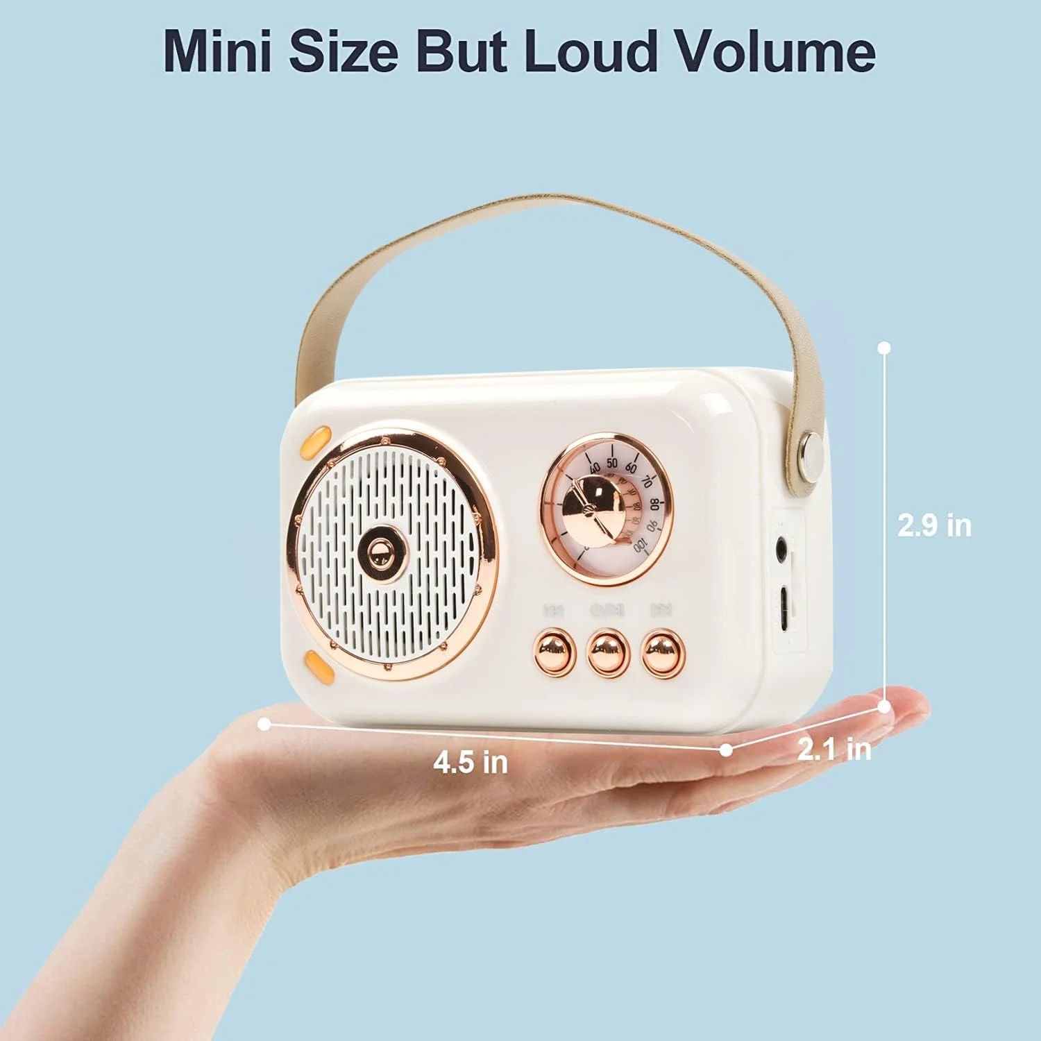 اسپیکر بلوتوث قابل حمل با مجموعه میکروفون، اسپیکر بلوتوث یکپارچهسازی با سیستمعامل با دستگاه کارائوکه خانگی، دستگاه اسپیکر میکروفون کارائوکه دستی قابل حمل برای مهمانی تولد خانگی کودکان و بزرگسالان (سفید)