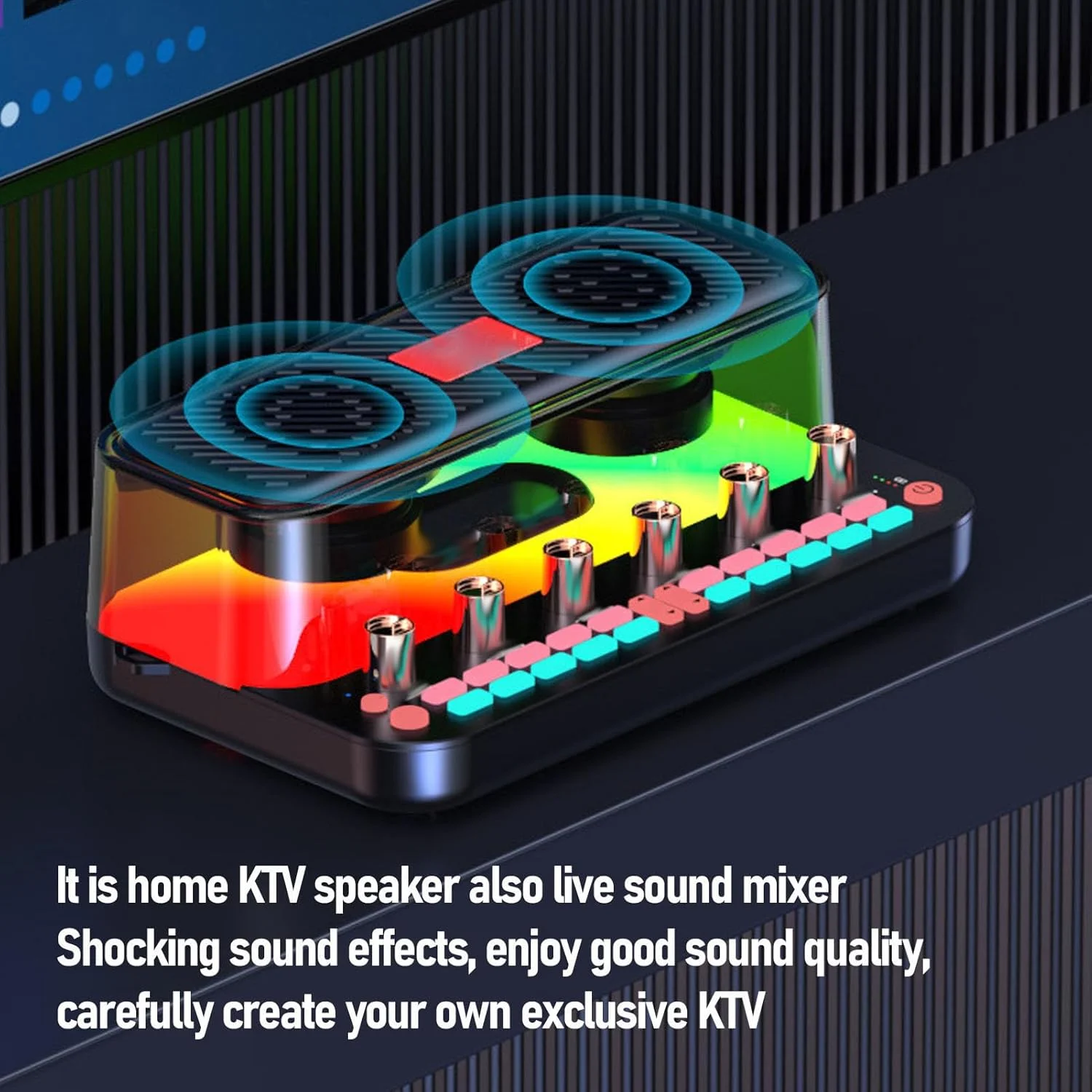 سیستم میکروفون بی سیم Annadue، میکروفون بی سیم دوگانه با کنسول برد صدای دیجیتال بلوتوث برای کارائوکه، تلویزیون هوشمند، کامپیوتر، بلندگو، آمپلی فایر، کلیسا
