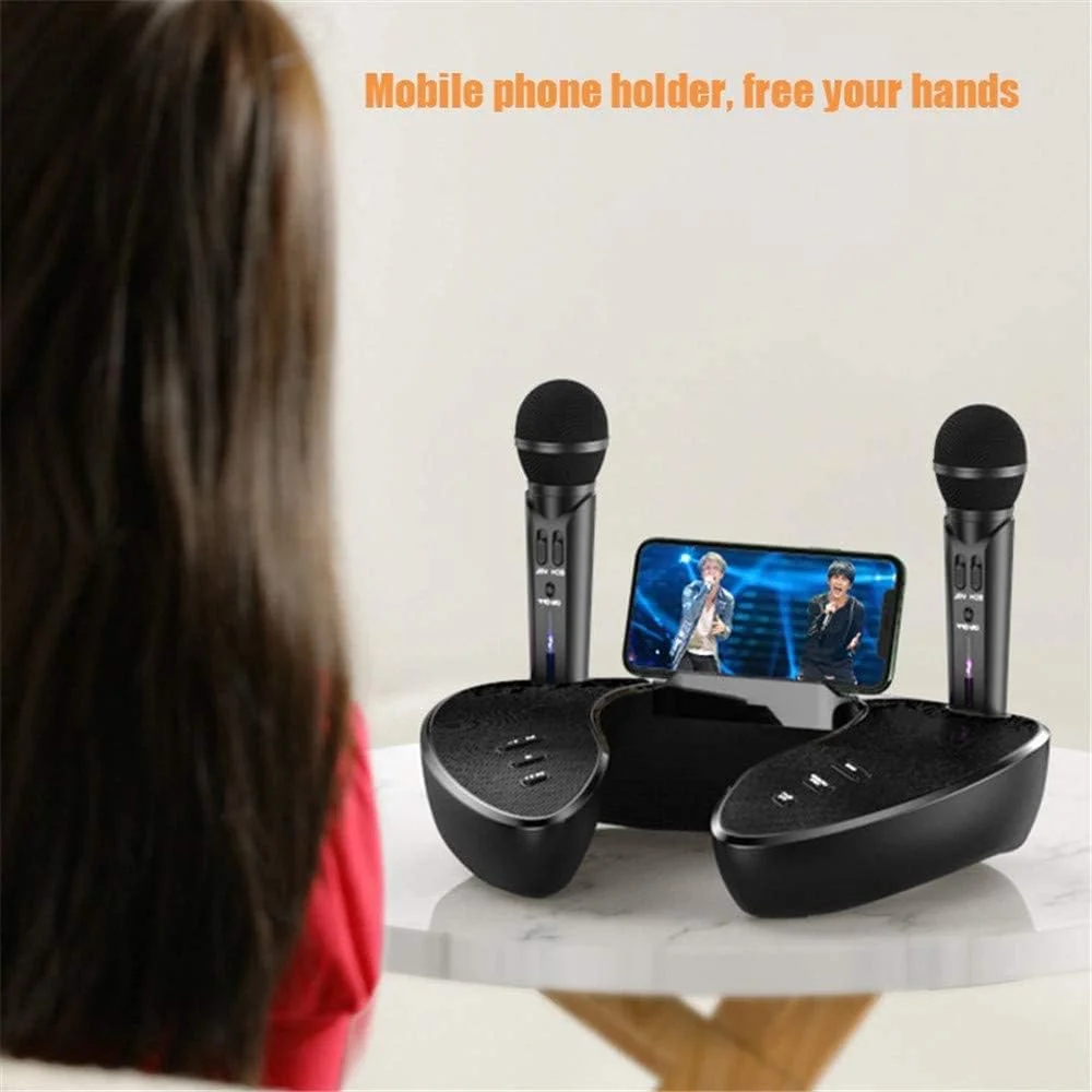 سیستم کارائوکه، بلندگوی بلوتوث بیسیم، دستگاه کارائوکه بلوتوث بیسیم ارتقا یافته، با دو میکروفون بیرونی سیستم کارائوکه، بلندگوی بلوتوث بیسیم، دستگاه کارائوکه بلوتوث بیسیم ارتقا یافته، با دو میکروفون بیرونی