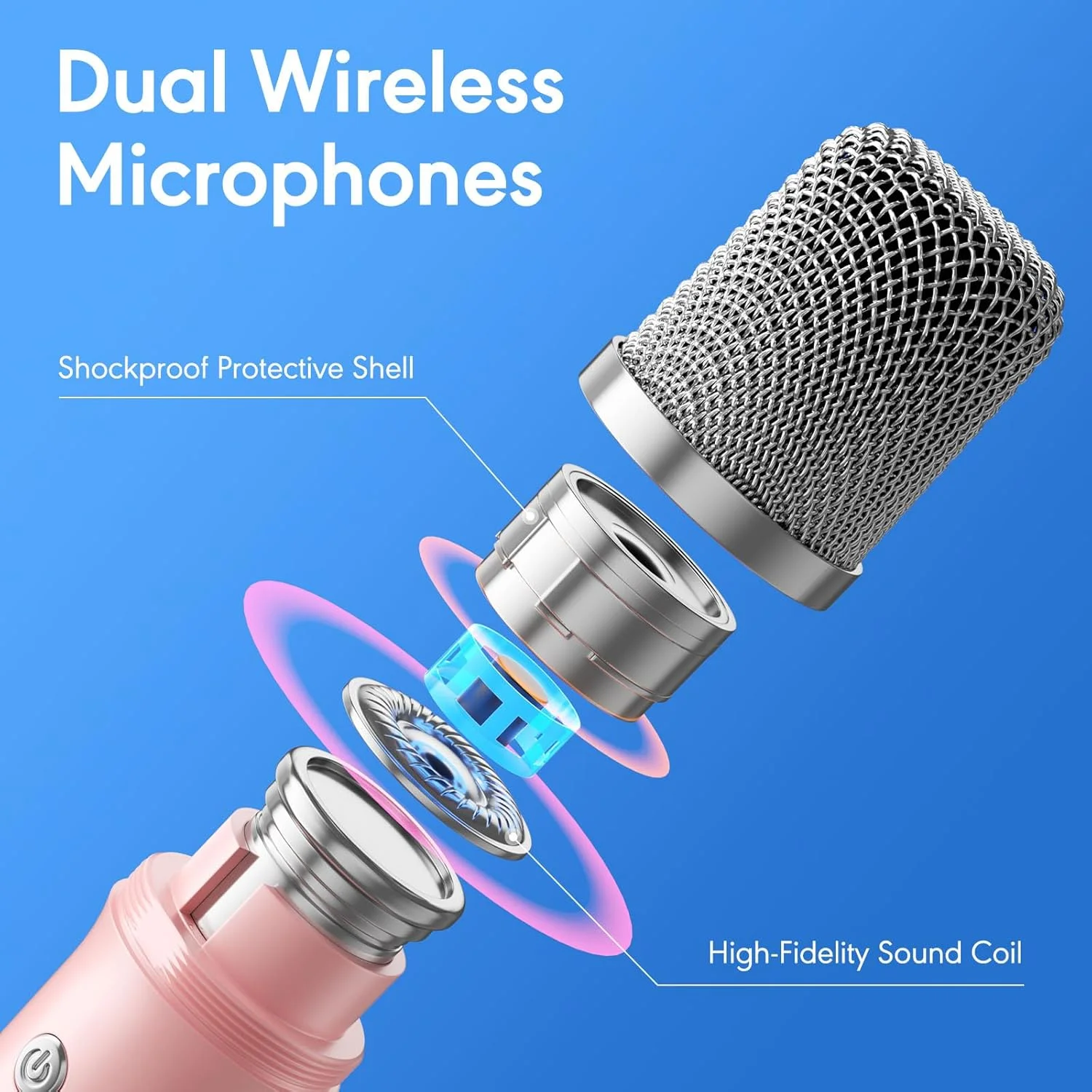 دستگاه کارائوکه، اسپیکر بلوتوثی کوچک و قابل حمل بی سیم با 2 میکروفون بی سیم برای بزرگسالان و کودکان، دستگاه آواز، چراغ های LED دیسکو برای سفر، مهمانی خانگی، هدیه برای دختران و پسران (صورتی) دستگاه کارائوکه، اسپیکر بلوتوثی کوچک و قابل حمل بی سیم با 2 میکروفون بی سیم برای بزرگسالان و کودکان، دستگاه آواز، چراغ های LED دیسکو برای سفر، مهمانی خانگی، هدیه برای دختران و پسران (صورتی)