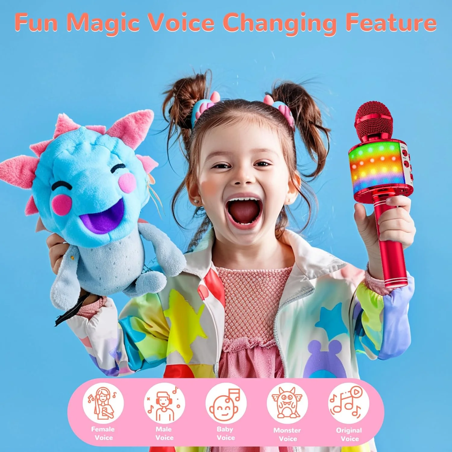 میکروفون کارائوکه بی سیم Ankuka، میکروفون کارائوکه برای کودکان با چراغ های رقص LED، میکروفون بلوتوث برای کودکان، دختران، پسران، برای مهمانی ها، آواز خواندن، ایده هدیه تولد کریسمس قرمز میکروفون کارائوکه بی سیم Ankuka، میکروفون کارائوکه برای کودکان با چراغ های رقص LED، میکروفون بلوتوث برای کودکان، دختران، پسران، برای مهمانی ها، آواز خواندن، ایده هدیه تولد کریسمس قرمز