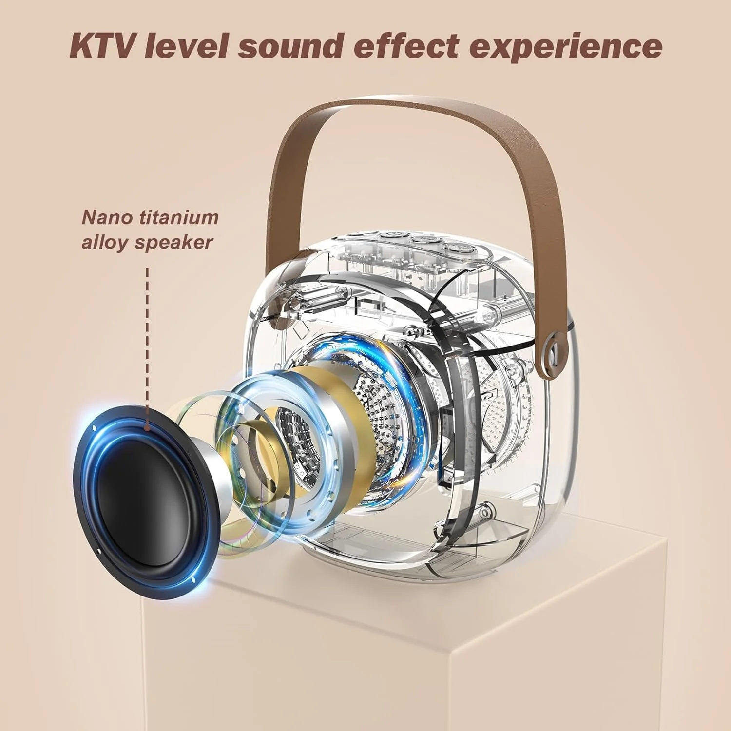 دستگاه کارائوکه کوچک NALACAL، مجموعه بلندگوی میکروفون قابل شارژ، سیستم بلندگوی کارائوکه با 2 میکروفون بی سیم و فلاش LED پویا، دستگاه کارائوکه برای جشن تولد مهمانی خانگی (سفید مایل به کرم) دستگاه کارائوکه کوچک NALACAL، مجموعه بلندگوی میکروفون قابل شارژ، سیستم بلندگوی کارائوکه با 2 میکروفون بی سیم و فلاش LED پویا، دستگاه کارائوکه برای جشن تولد مهمانی خانگی (سفید مایل به کرم)
