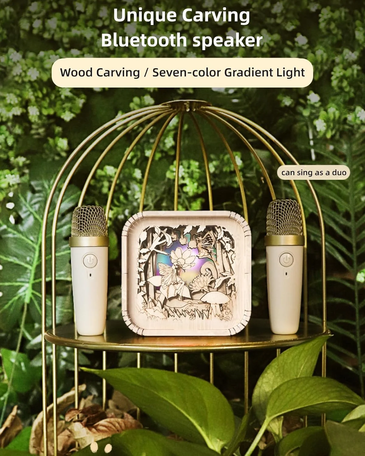 دستگاه کارائوکه چوبی برای کودکان و بزرگسالان، اسپیکر کارائوکه بلوتوثی کوچک قابل حمل با 2 میکروفون بی سیم و چراغ، پشتیبانی از AUX/TF، هدیه برای تولد، مهمانی خانوادگی، مهمانی خانگی و اسباب بازی برای دختران/پسران دستگاه کارائوکه چوبی برای کودکان و بزرگسالان، اسپیکر کارائوکه بلوتوثی کوچک قابل حمل با 2 میکروفون بی سیم و چراغ، پشتیبانی از AUX/TF، هدیه برای تولد، مهمانی خانوادگی، مهمانی خانگی و اسباب بازی برای دختران/پسران