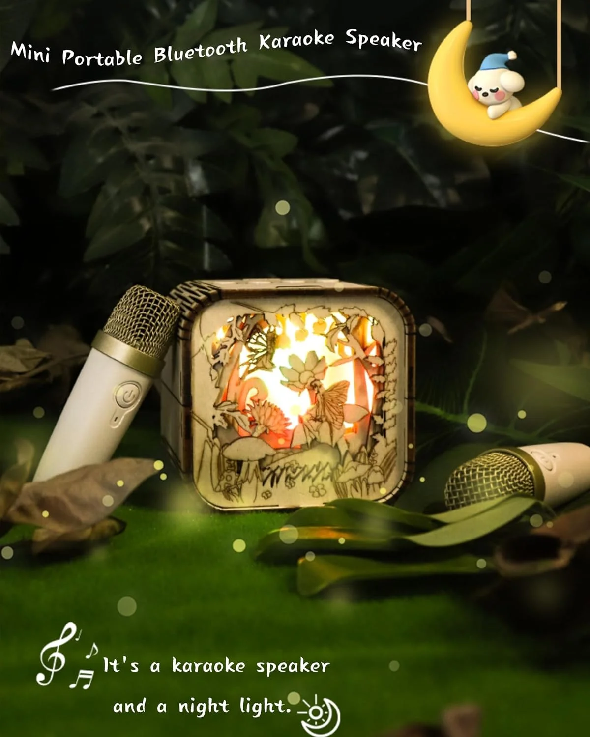 دستگاه کارائوکه چوبی برای کودکان و بزرگسالان، اسپیکر کارائوکه بلوتوثی کوچک قابل حمل با 2 میکروفون بی سیم و چراغ، پشتیبانی از AUX/TF، هدیه برای تولد، مهمانی خانوادگی، مهمانی خانگی و اسباب بازی برای دختران/پسران دستگاه کارائوکه چوبی برای کودکان و بزرگسالان، اسپیکر کارائوکه بلوتوثی کوچک قابل حمل با 2 میکروفون بی سیم و چراغ، پشتیبانی از AUX/TF، هدیه برای تولد، مهمانی خانوادگی، مهمانی خانگی و اسباب بازی برای دختران/پسران