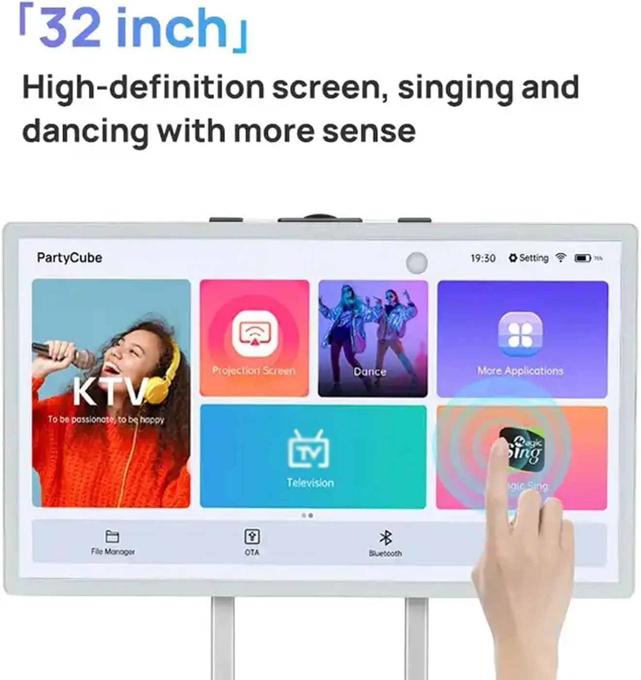 دستگاه کارائوکه حرفه ای، سیستم بلندگوی PA کارائوکه بلوتوث قابل حمل با تبلت لمسی 32 اینچی، 2 میکروفون بی سیم، بلندگوی LED رنگی تاشو برای فضای باز، کمپینگ، مهمانی دستگاه کارائوکه حرفه ای، سیستم بلندگوی PA کارائوکه بلوتوث قابل حمل با تبلت لمسی 32 اینچی، 2 میکروفون بی سیم، بلندگوی LED رنگی تاشو برای فضای باز، کمپینگ، مهمانی