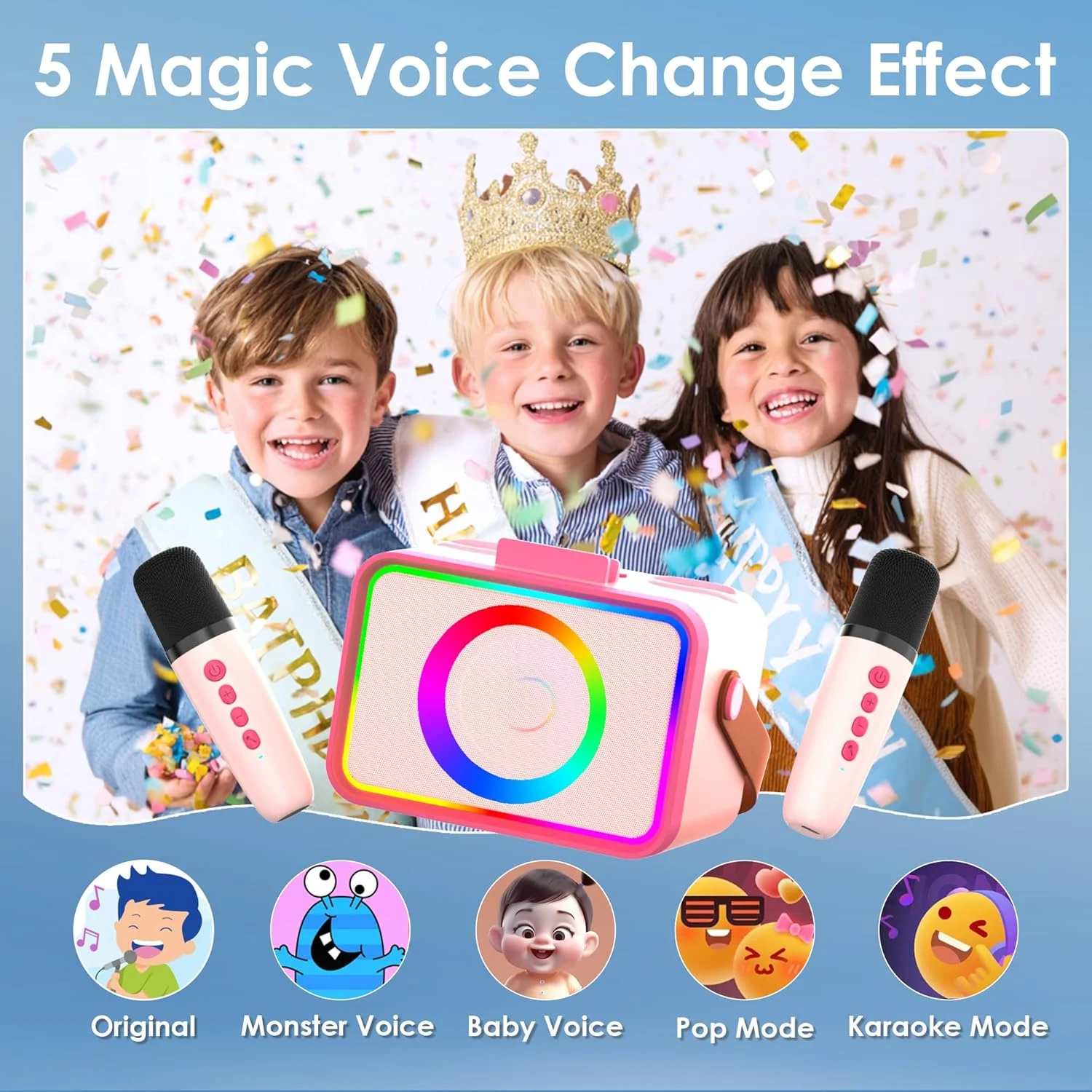 دستگاه کارائوکه، اسپیکر کارائوکه بلوتوث قابل حمل با 2 میکروفون بی سیم برای بزرگسالان و کودکان، اسباب بازی با چراغ های LED، میکروفون کارائوکه، دستگاه کارائوکه قابل حمل (صورتی قرمز) دستگاه کارائوکه، اسپیکر کارائوکه بلوتوث قابل حمل با 2 میکروفون بی سیم برای بزرگسالان و کودکان، اسباب بازی با چراغ های LED، میکروفون کارائوکه، دستگاه کارائوکه قابل حمل (صورتی قرمز)