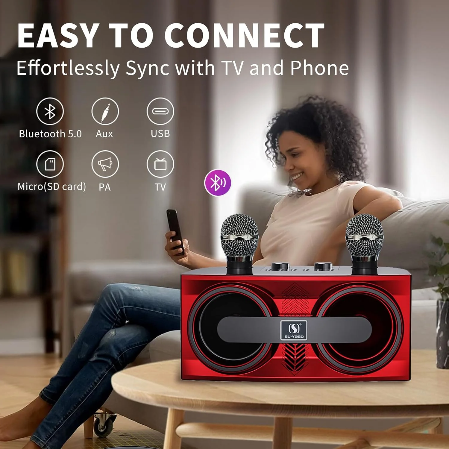 دستگاه کارائوکه آچاس برای بزرگسالان و کودکان، اسپیکر کارائوکه بلوتوث قابل حمل با 2 میکروفون بی سیم، سیستم بلندگوی PA برای مهمانی های داخلی و خارجی، مهمانی خانوادگی و آواز خواندن دستگاه کارائوکه آچاس برای بزرگسالان و کودکان، اسپیکر کارائوکه بلوتوث قابل حمل با 2 میکروفون بی سیم، سیستم بلندگوی PA برای مهمانی های داخلی و خارجی، مهمانی خانوادگی و آواز خواندن