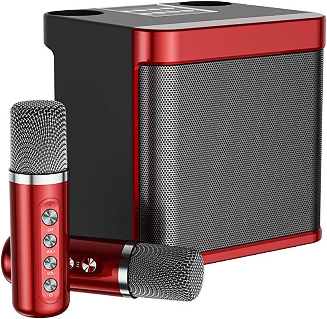 دستگاه کارائوکه آچاس برای بزرگسالان و کودکان، اسپیکر کارائوکه بلوتوث قابل حمل با 2 میکروفون بی سیم، سیستم بلندگوی PA برای مهمانی های داخلی و خارجی، مهمانی خانوادگی و آواز خواندن