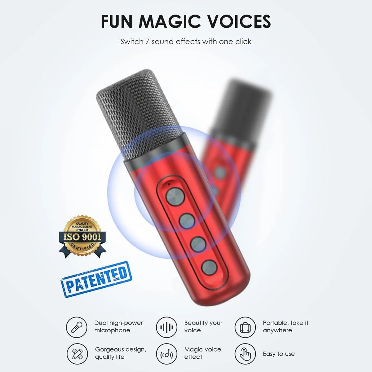 دستگاه کارائوکه ACHAS، اسپیکر بلوتوثی با 2 میکروفون بی سیم، کارائوکه بلوتوثی قابل حمل با نور LED و دسته حمل، سیستم بلندگوی PA 15 واتی (قرمز) دستگاه کارائوکه ACHAS، اسپیکر بلوتوثی با 2 میکروفون بی سیم، کارائوکه بلوتوثی قابل حمل با نور LED و دسته حمل، سیستم بلندگوی PA 15 واتی (قرمز)