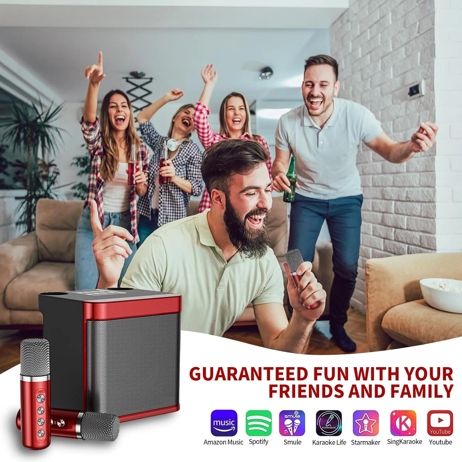 دستگاه کارائوکه آچاس برای بزرگسالان و کودکان، اسپیکر کارائوکه بلوتوث قابل حمل با 2 میکروفون بی سیم، سیستم بلندگوی PA برای مهمانی های داخلی و خارجی، مهمانی خانوادگی و آواز خواندن دستگاه کارائوکه آچاس برای بزرگسالان و کودکان، اسپیکر کارائوکه بلوتوث قابل حمل با 2 میکروفون بی سیم، سیستم بلندگوی PA برای مهمانی های داخلی و خارجی، مهمانی خانوادگی و آواز خواندن