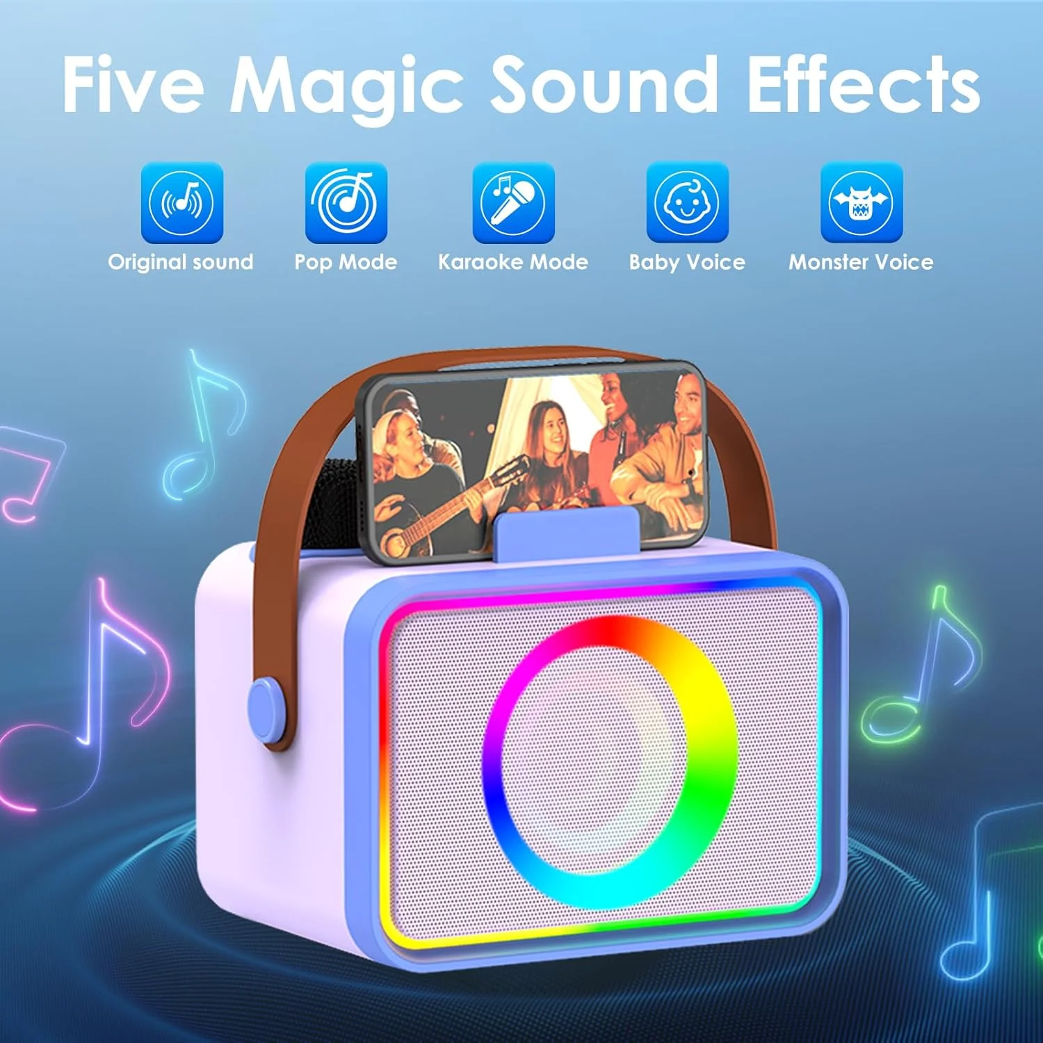 دستگاه کارائوکه، اسپیکر کارائوکه بلوتوث قابل حمل با 2 میکروفون بی سیم برای بزرگسالان و اسباب بازی کودکان با چراغ های LED، میکروفون کارائوکه دستگاه کارائوکه قابل حمل (آبی بنفش) دستگاه کارائوکه، اسپیکر کارائوکه بلوتوث قابل حمل با 2 میکروفون بی سیم برای بزرگسالان و اسباب بازی کودکان با چراغ های LED، میکروفون کارائوکه دستگاه کارائوکه قابل حمل (آبی بنفش)