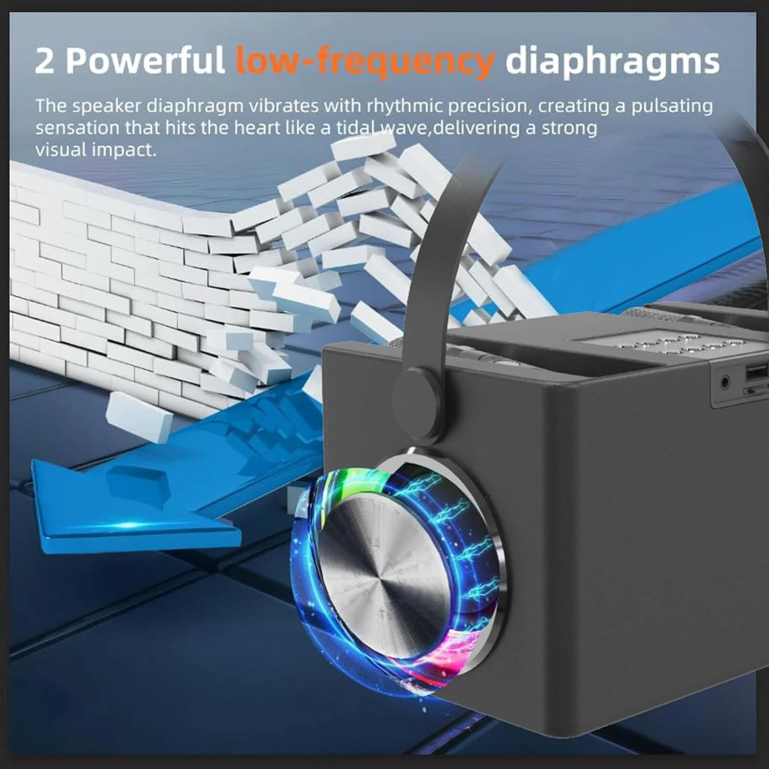 دستگاه کارائوکه اسپیکر 4 واحدی: چراغهای LED هماهنگ با موسیقی پویا + صدای 360 درجه بدون اعوجاج، اتصال 10 متری، 4 ساعت آواز - ایده آل برای مهمانی ها/کلاس های درس/کنفرانس ها دستگاه کارائوکه اسپیکر 4 واحدی: چراغهای LED هماهنگ با موسیقی پویا + صدای 360 درجه بدون اعوجاج، اتصال 10 متری، 4 ساعت آواز - ایده آل برای مهمانی ها/کلاس های درس/کنفرانس ها