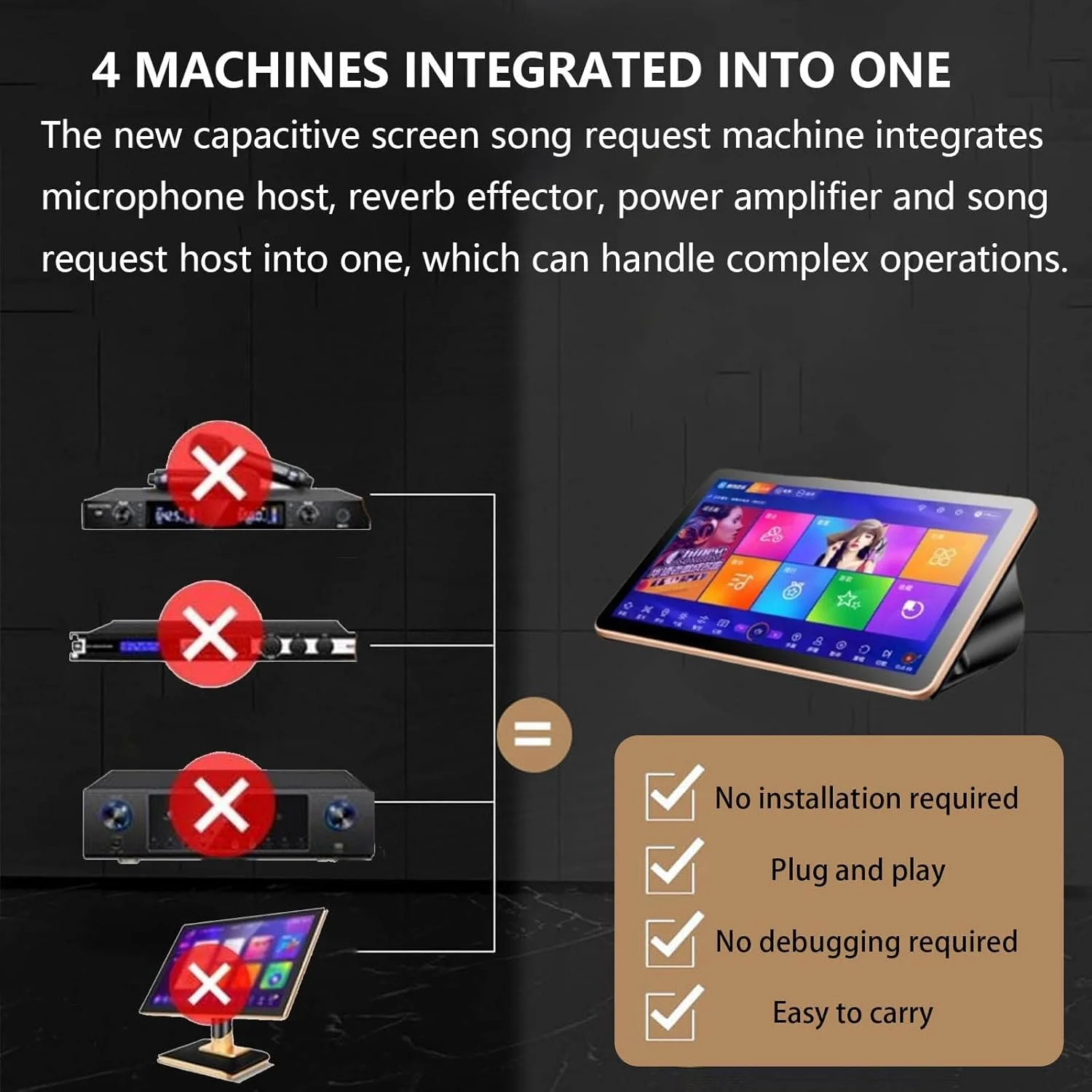 دستگاه کارائوکه 18.5 اینچی، پخش کننده کارائوکه 4K، 2 میکروفون بی سیم + کنترل از راه دور تلفن + پشتیبانی از 22 زبان، 2 ترابایت دستگاه کارائوکه 18.5 اینچی، پخش کننده کارائوکه 4K، 2 میکروفون بی سیم + کنترل از راه دور تلفن + پشتیبانی از 22 زبان، 2 ترابایت