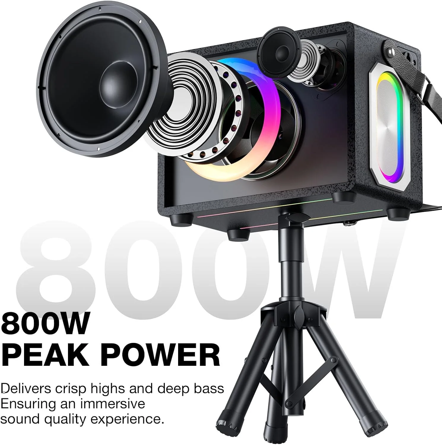 دستگاه کارائوکه با نمایشگر متن ترانه، صفحه لمسی خازنی 12.1 اینچی، پخش آنلاین برنامه یوتیوب از طریق وای فای، سیستم PA اسپیکر بلوتوث قابل حمل با وای فای، HDMI برای تلویزیون خانگی و مهمانی های فضای باز (شامل پایه) دستگاه کارائوکه با نمایشگر متن ترانه، صفحه لمسی خازنی 12.1 اینچی، پخش آنلاین برنامه یوتیوب از طریق وای فای، سیستم PA اسپیکر بلوتوث قابل حمل با وای فای، HDMI برای تلویزیون خانگی و مهمانی های فضای باز (شامل پایه)