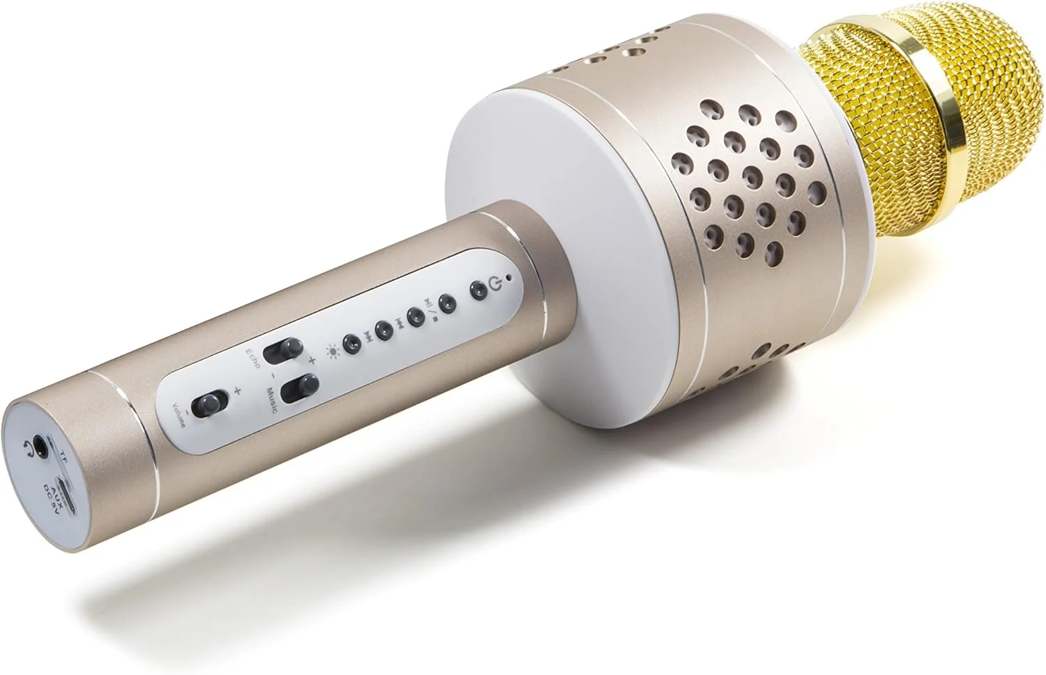 میکروفون کارائوکه MusicMan 4611 Pro BT X35 (بلوتوث، سازگار با تلفن هوشمند، عملکرد TWS آیفون) طلایی/نقره ای میکروفون کارائوکه MusicMan 4611 Pro BT X35 (بلوتوث، سازگار با تلفن هوشمند، عملکرد TWS آیفون) طلایی/نقره ای