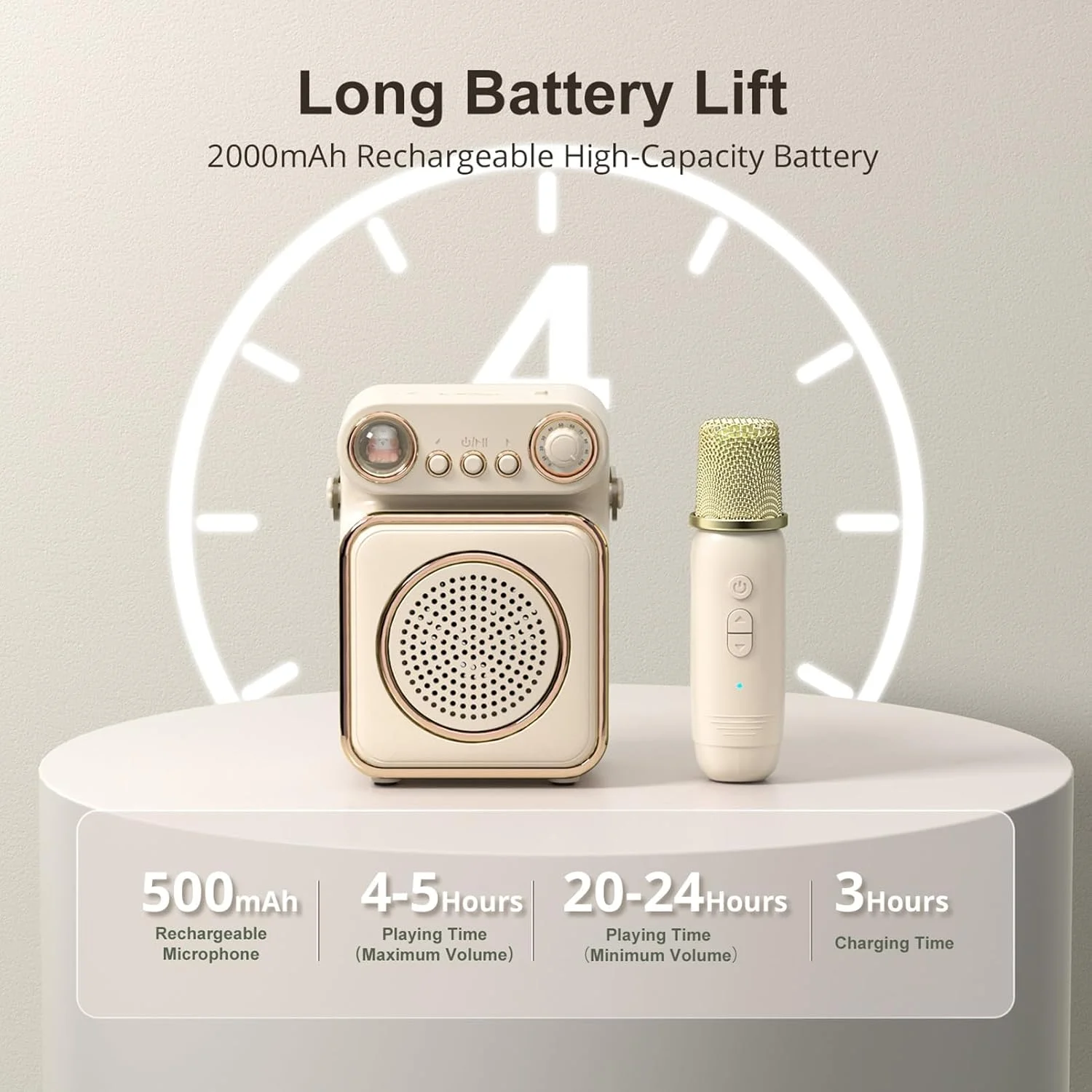 دستگاه کارائوکه قابل حمل TERRIFI، اسپیکر کارائوکه بلوتوثی کوچک با 2 میکروفون بی سیم برای کودکان و بزرگسالان، هدیه تولد مهمانی خانگی برای پسران و دختران (کرم) دستگاه کارائوکه قابل حمل TERRIFI، اسپیکر کارائوکه بلوتوثی کوچک با 2 میکروفون بی سیم برای کودکان و بزرگسالان، هدیه تولد مهمانی خانگی برای پسران و دختران (کرم)