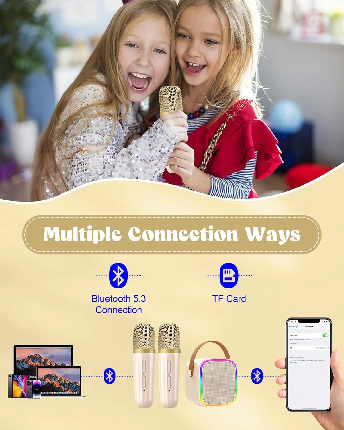 دستگاه کارائوکه با 2 میکروفون بی سیم دستگاه کارائوکه با 2 میکروفون بی سیم